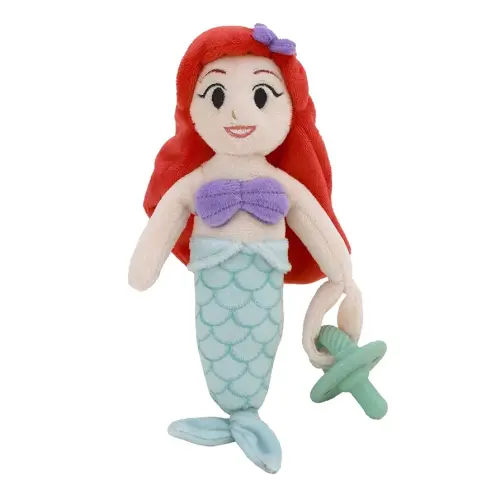 Disney Ariel Red, Lavender, and Aqua Super Soft Plush Pacifier Buddy