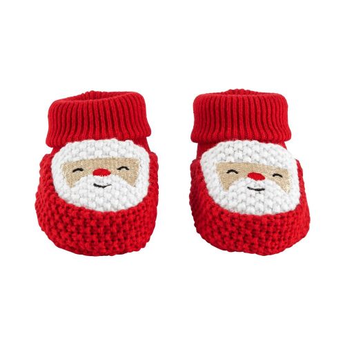 Santa Crochet Booties - Red - NB