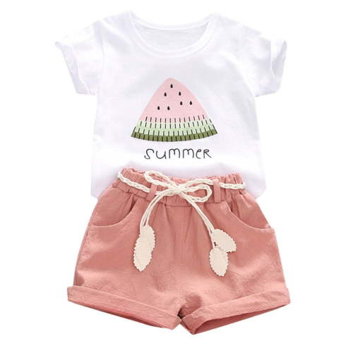 YOUNGER TREE Baby Girl Summer Short Set Female Cute T-Shirt Shorts 2pcs Clothes Outfits for 18-24 Months