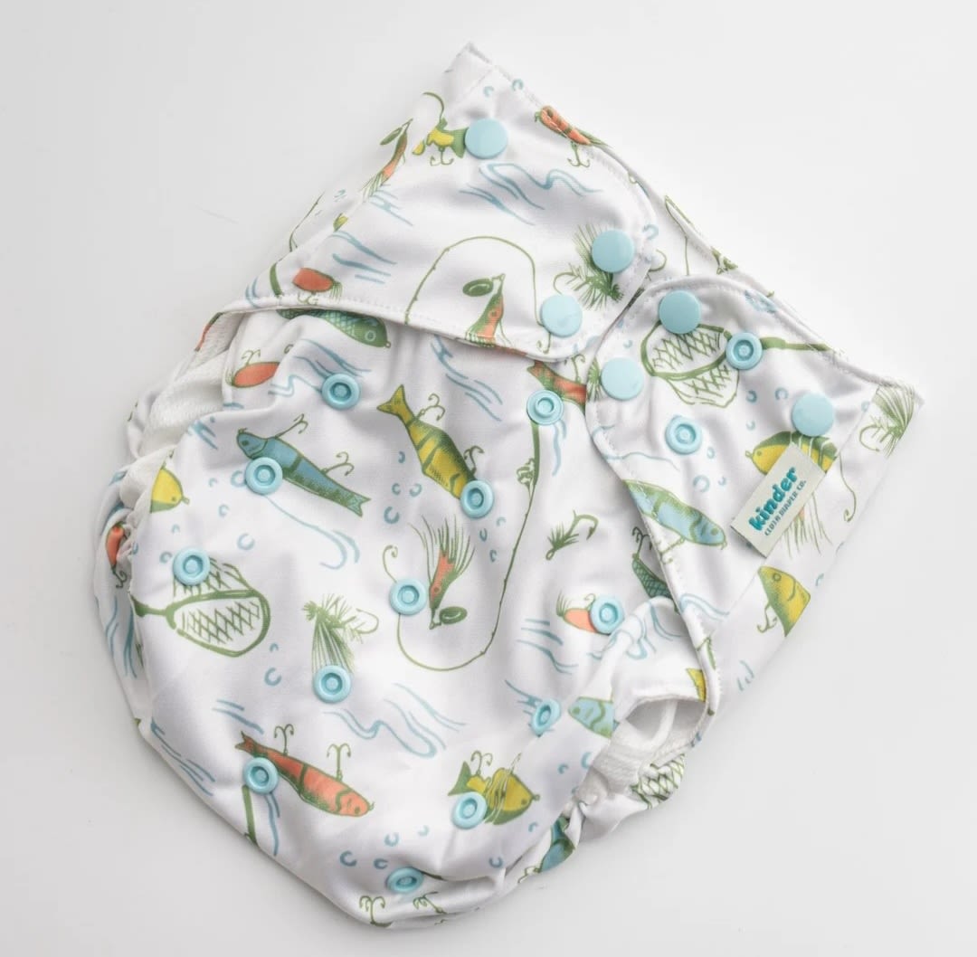 Reusable Swim Diapers with Athletic Wicking Jersey - Lured Away (7-60lbs)