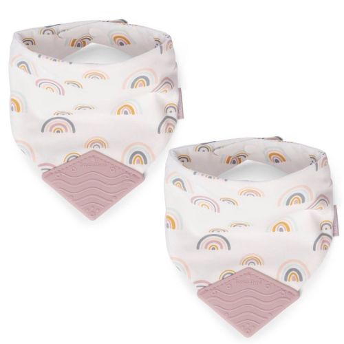 BooginHead 2pk Teether Bib, Color: Rainbow