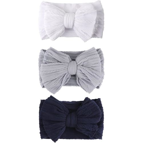 3 Pcs Newborn Baby Headbands Nylon Infant Headbands with Bows for Baby Girl Hair Accessories Toddler Baby Essentials