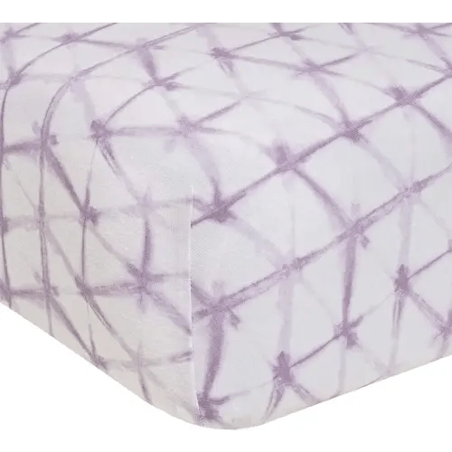 Burts Bees Baby Pattern Fitted Crib Sheet Organic Cotton BEESNUG - Lavender Glistening Tie Dye Prints, Fits Unisex Standard Bed and Toddler Mattress, Infant Essentials, 52 x 28 Inch 1-Pack