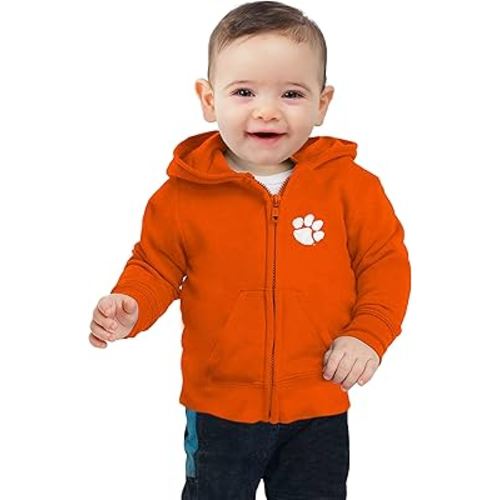 Little King NCAA Boys/Girls Infant Full Zip Cotton Fleece Hoodie Sweatshirt with Embroidered Team Logo