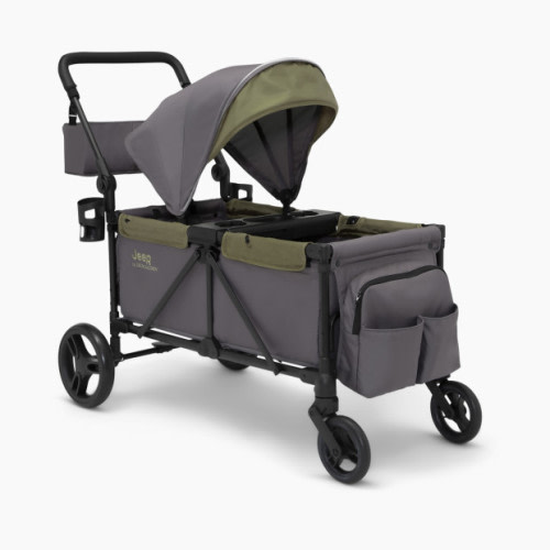 Delta Children Jeep Sport All-Terrain Stroller Wagon - Grey/Olive Green