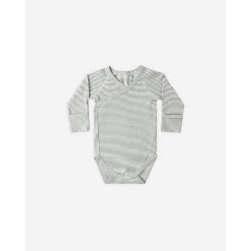 Side Snap Bodysuit Sage Micro Stripe