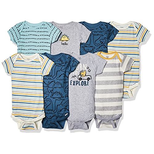 Gerber Baby Boys' 8-Pack Short Sleeve Onesies Bodysuits