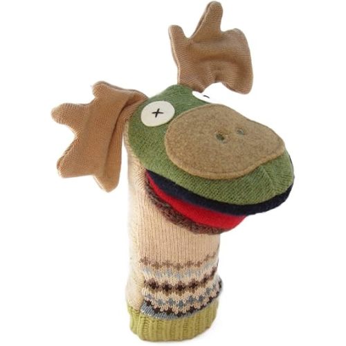 Cate & Levi - Hand Puppet - Premium Reclaimed Wool - Handmade in Canada - Machine Washable (Moose)