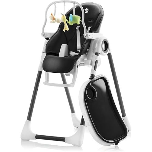Baby High Chair Adjustable to 7 Different Heights - Foldable High Chairs for Babies and Toddlers - Silla para Comer de Bebe - Black