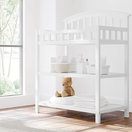 Graco Changing Table with Water-Resistant Changing Pad (White) – GREENGUARD Gold Certified, Multi Storage Nursery Changing Table for Infants and Babies