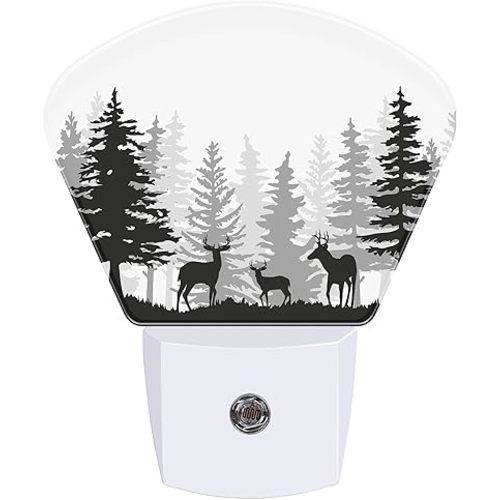 Night Light Deer Silhouette Plug-in LED Dusk-to-Dawn Sensor Soft Night Lamp,Suitable for Home Bedroom Bathroom Hallway Stairs