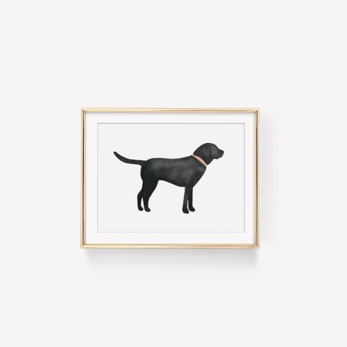 Watercolor Black Lab Art Print, watercolor nursery decor, wildlife decor, dog art print, hunting dog, dog artwork