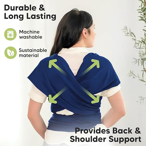 KeaBabies Baby Wrap Carrier - All in 1 Original Breathable Baby Sling, Lightweight,Hands Free Baby Carrier Sling, Baby Carrier Wrap, Baby Carriers for Newborn, Infant, Baby Wraps Carrier (Navy Blue)