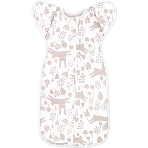 Baby Transitional Swaddle Sleep Sack - Newborn Swaddle Transition Bag with Removable Cuffs Arms Up Design, Free Wearable Blankets, Pink & Rabbit (3-6 Month)