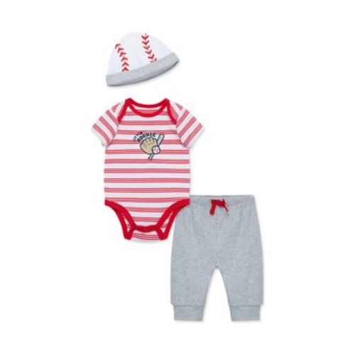 Baby Boys Baseball Bodysuit and Pants Set with Hat