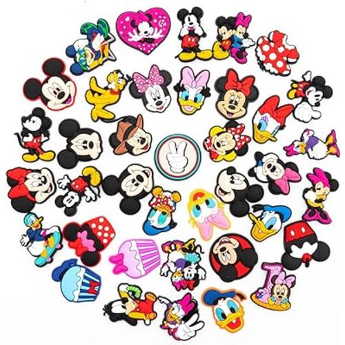 38 Pcs Cartoon shoe Charms for Kids Boys Girls Mouse shoe Charms Pack Cute shoe Pins shoe Accessories Cartoon Charms for shoe Shoes Clogs Slides Bracelet Wristband Shoe Decoration Charms