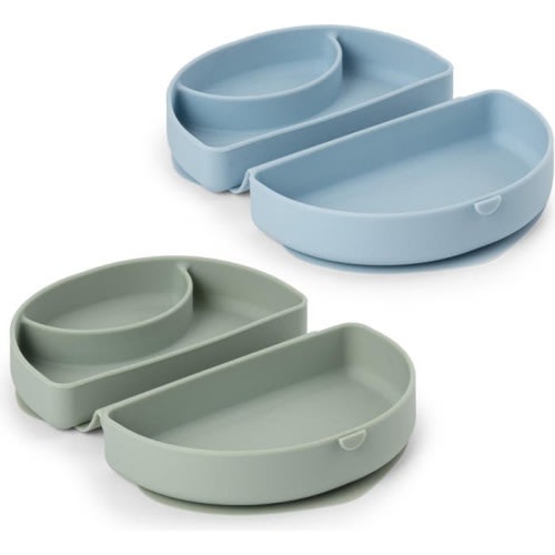 Miniware Set of 2 Silifold Portable Plates, Sage/ Chickory