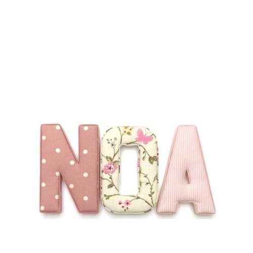 Fabric letters for nursery decor -  wallhanging or shelf. Childrens bedroom decor