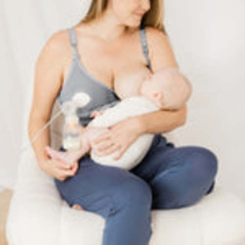 Sublime® Bamboo Maternity & Nursing Longline Bra Top | Oatmeal Heather - Kindred Bravely