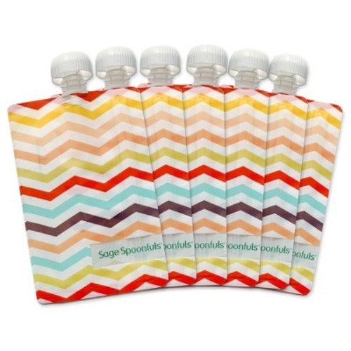 Sage Spoonfuls Reusable Baby Food Pouches - Chevron - 6pk