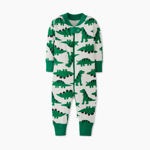 Hanna Andersson Baby 2-Way Zip Sleeper - Ultra Green Dinos, 3-6 M