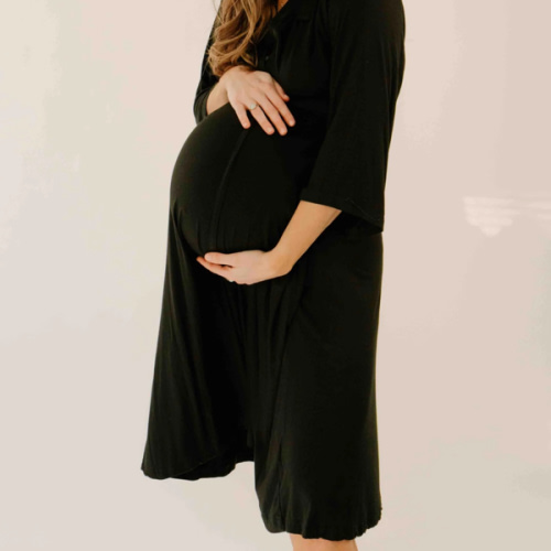 Lila Labor & Postpartum Gown in Black