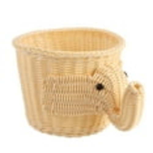 MLINS Elephant Rattan Basket Cart Storage Crate Baskets Child Yellow