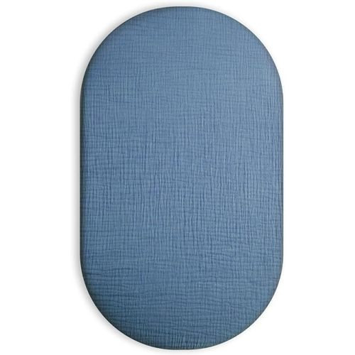 Bassinet Sheet for Baby Boy and Girl, Universal Fit for Rectangle, Oval, Hourglass Bassinet Mattress, Moses Basket Sheets (Blue)