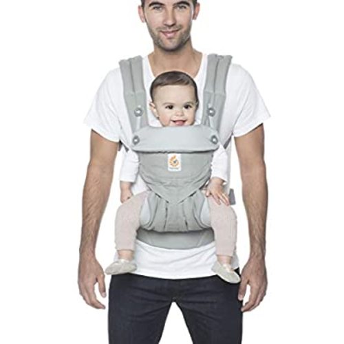 Ergobaby 360 All-Position Baby Carrier with Lumbar Support (12-45 Pounds), Pearl Grey, Premium Cotton