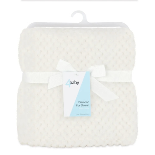 4Baby Blanket Diamond Fur Ivory | Baby Bunting AU