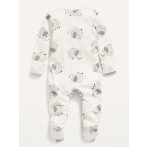 Unisex 2-Way-Zip Printed Sleep & Play Footed One-Piece for Baby