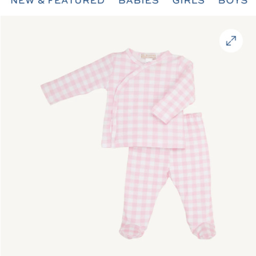 PJ Set - Cameron Cross-Front Set - Palm Beach Pink Gingham