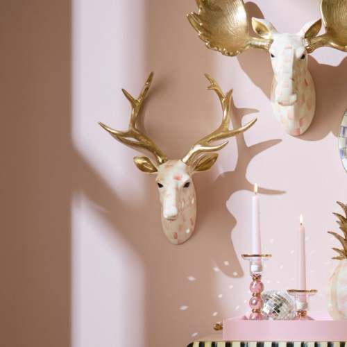 MacKenzie-Childs | Rosy Check Small Deer Wall Decor