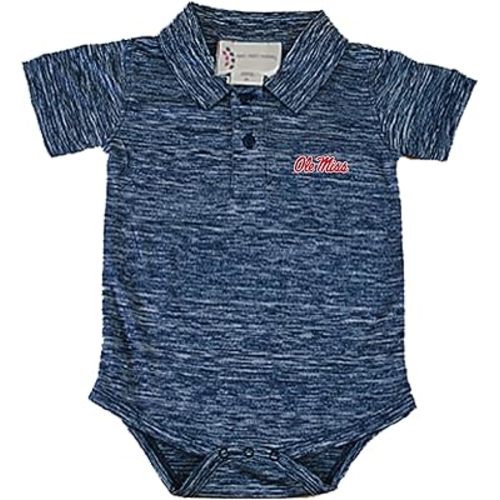 Two Feet Ahead Space Dye Short Sleeve Golf Polo Baby Bodysuit Creeper Newborn Infants