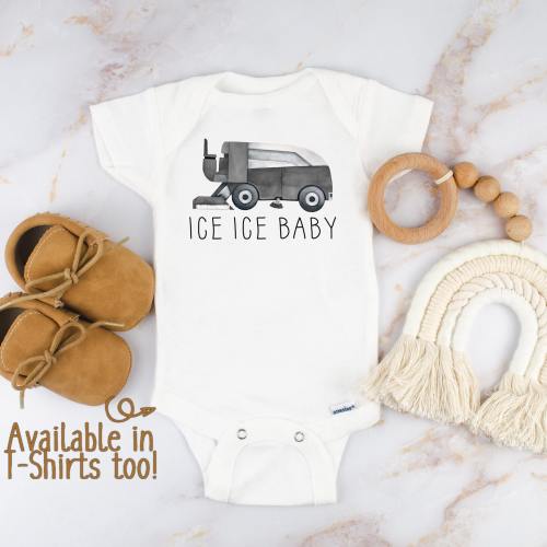 Ice Ice Baby Onesie® - Hockey Baby Shower Gift, Hockey Baby Shirt, Baby Onesie®, Hockey Dad Onesie®, New Dad Gift, Hockey Ice Machine