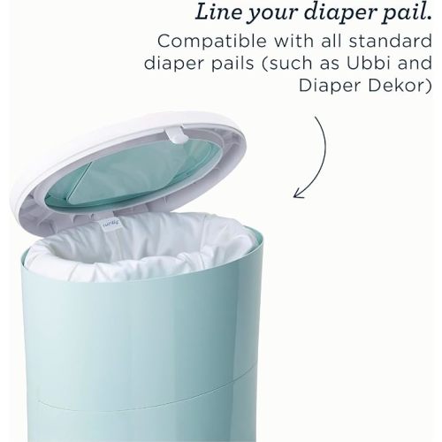Esembly Pail Pouch, Hangable and Washable Waterproof Diaper Pail Liner and Reusable Laundry Bag, One Size, Sea Salt