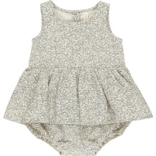 Floral Organic Cotton Skirted Bodysuit, 3-6M