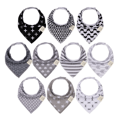 10-Pack Organic Bandana Bibs – Monos