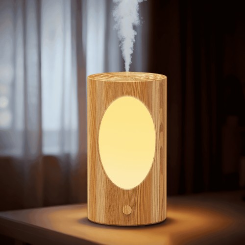 BCOOSS Humidifier for Room Home Quiet Ultrasonic Cool Mist Humidifier 3-IN-1 Essential Oil Diffuser for Plants，Light Wood Grain