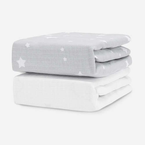 Breathable, Organic Cotton Sheets (2-pack) - Standard / Twilight Stardust & White