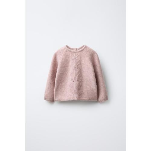 LEAF KNIT SWEATER - Light pink | ZARA United States