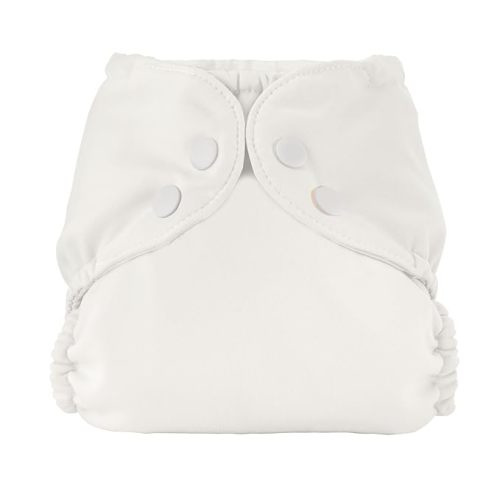 Esembly Cloth Diaper Outer, Swim Diaper, Waterproof Cloth Diaper Cover, Leak-Proof, Breathable Layer Over Prefolds, Flats or Fitteds, Reusable with Snap Closure - Size 2 (18-35lbs), Parchment