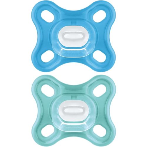 MAM Comfort Baby Pacifier, 100% Lightweight Silicone, Sterilizer Case, 0-3 Months (Pack of 2)