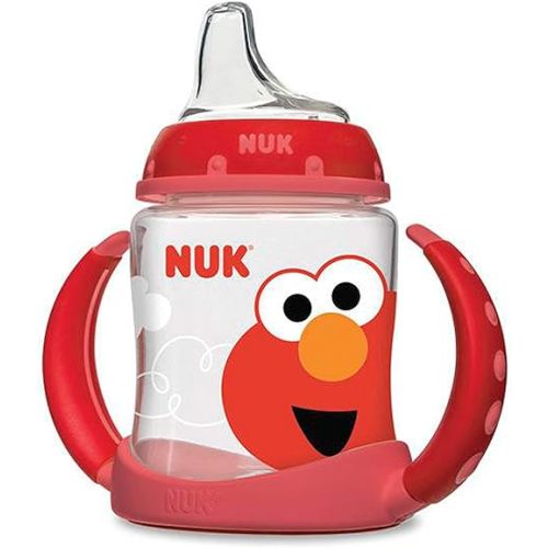NUK Sesame Street Learner Cup, 5 Ounce Elmo – BPA Free, Spill Proof Sippy Cup