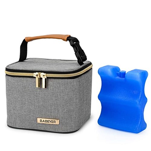 Amazon.com : BABEYER Breast Milk Cooler Bag with Ice Pack Fits 4 Large Baby Bottles Up to 5 Ounce, Baby Bottle Cooler Bag Great for Nursing Mom Daycare, Grey : Baby