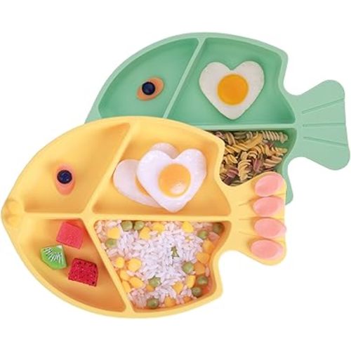 Silicone Suction Plate - Green&Yellow