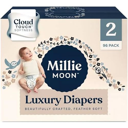 Millie Moon Luxury Diapers, Size - 2, 96 Count