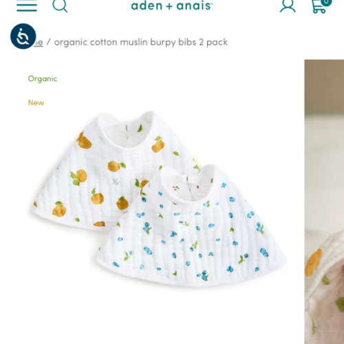 Organic Cotton Muslin Oversized Burpy Bib in Fresh Fruit | aden + anais