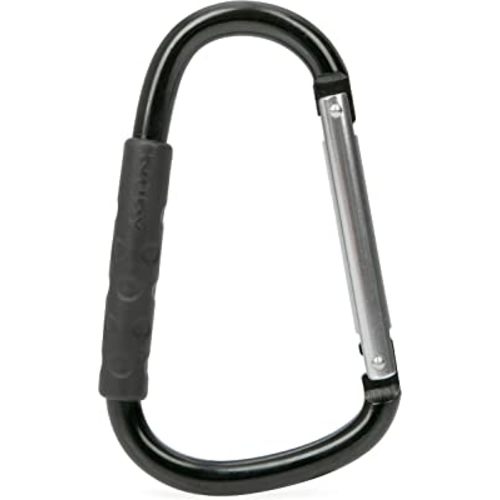 Nuby Large Handy Hook Carabiner Stroller Clip with Textured Soft Grip - Black