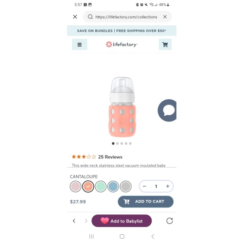 8oz Stainless Steel Baby Bottle Sippy Spout